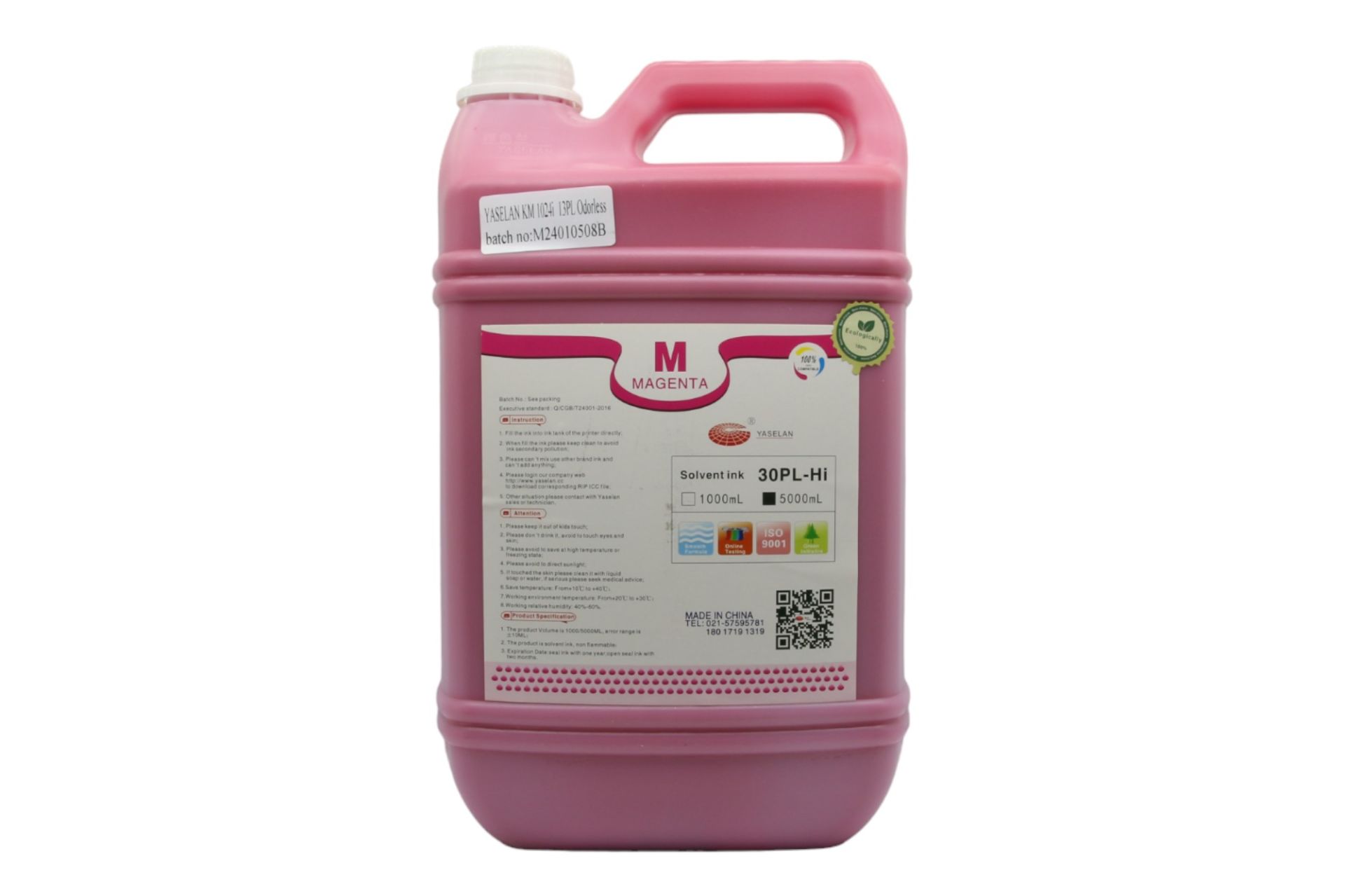 Solvent Dijital Baskı Boyası  1024i 13pl. 512i 30pl. 5 lt. Fiyatıdır. Magenta