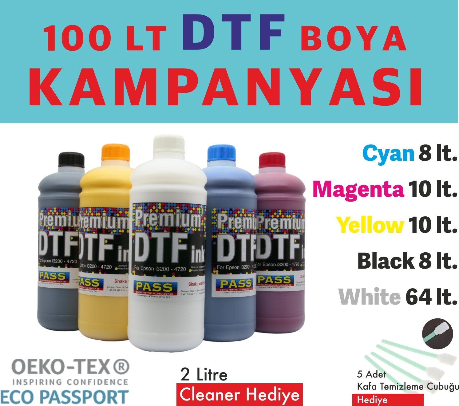 Süper Fiyat 100 Lt. DTF Boya Kampanyası